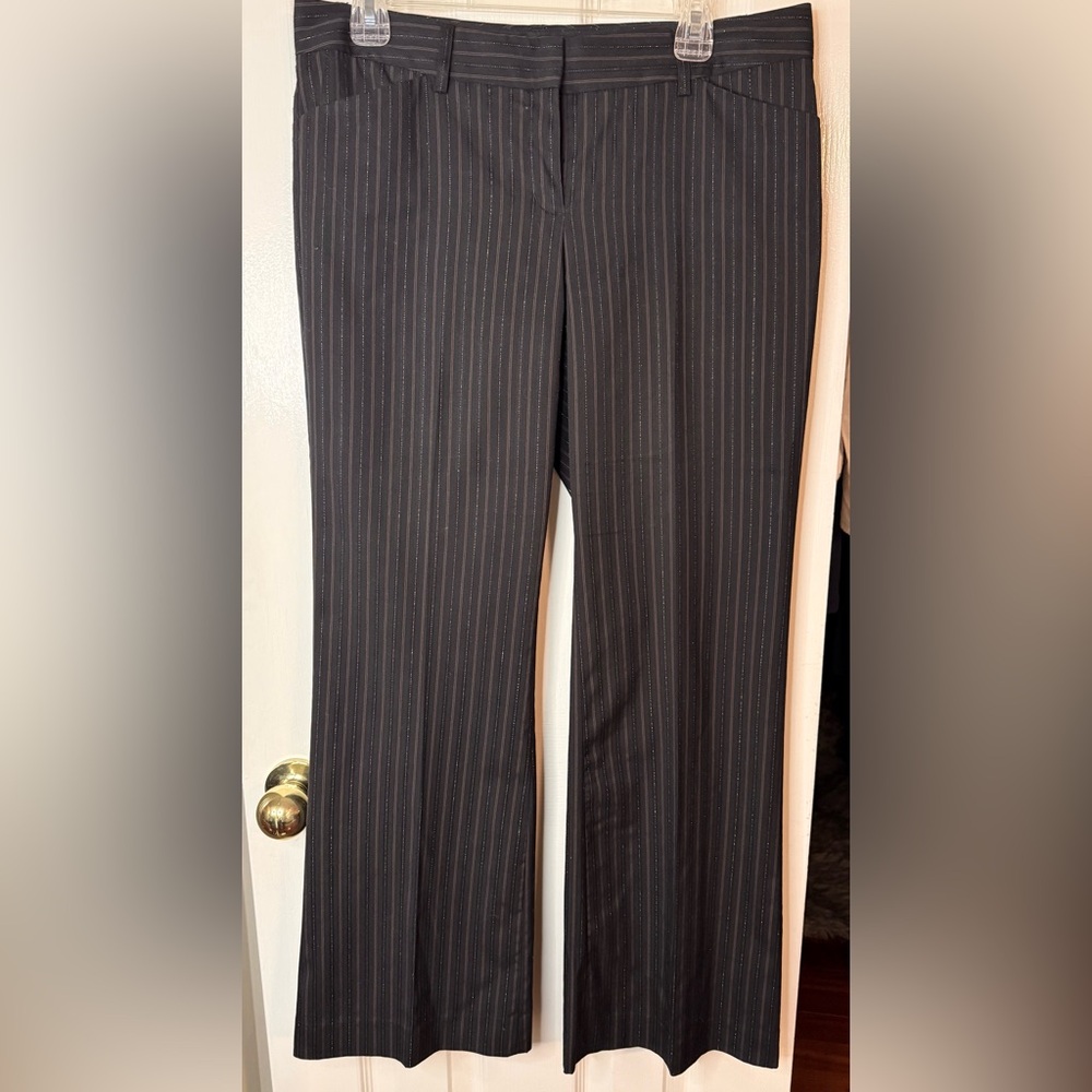 Express Design Studio Editor Black Pinstripe Trousers